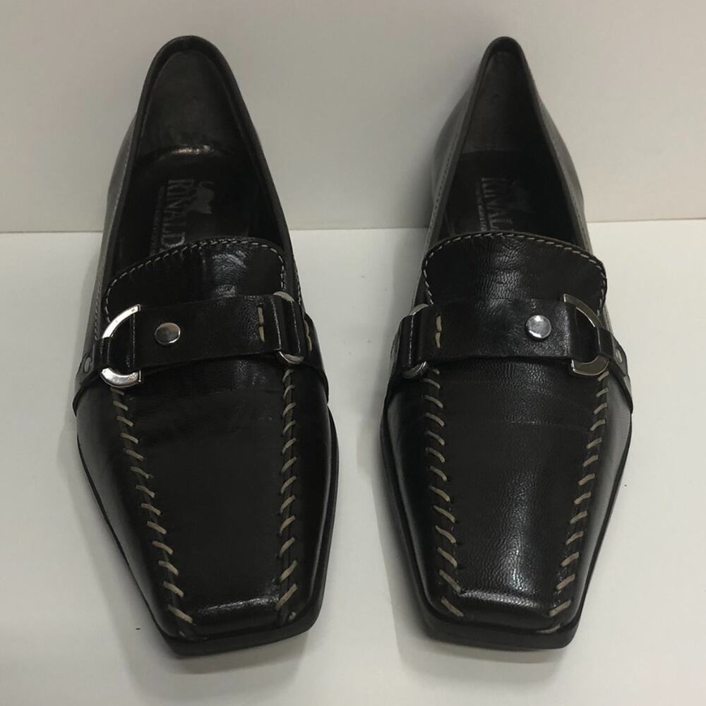 Maripe Made in Italy Mid Heel Loafer w Stitching